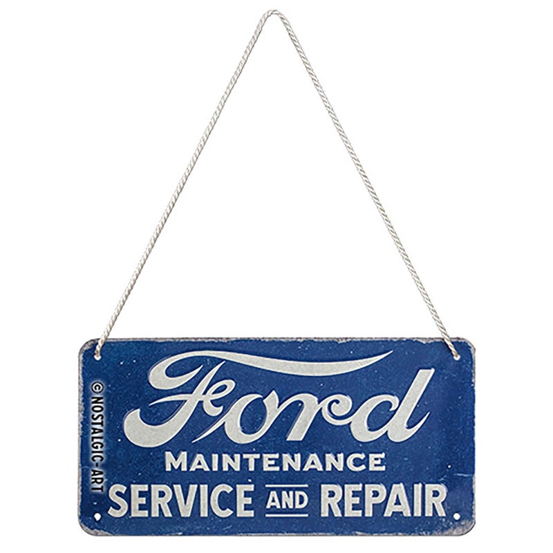 Nostalgic Art Nostalgic-Art Retro hanging sign, 3.9" x 7.9", Ford â€“ Service & Repair â€“ Gift idea for Ford fans, Official License Product (OLP), made of metal, vintage design - Image 1